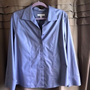 Chico’s no iron purple button down shirt size 12